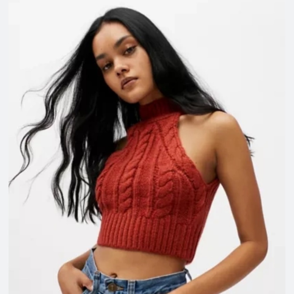 Urban Outfitters Kerrie Mock Neck Sleeveless Sweater